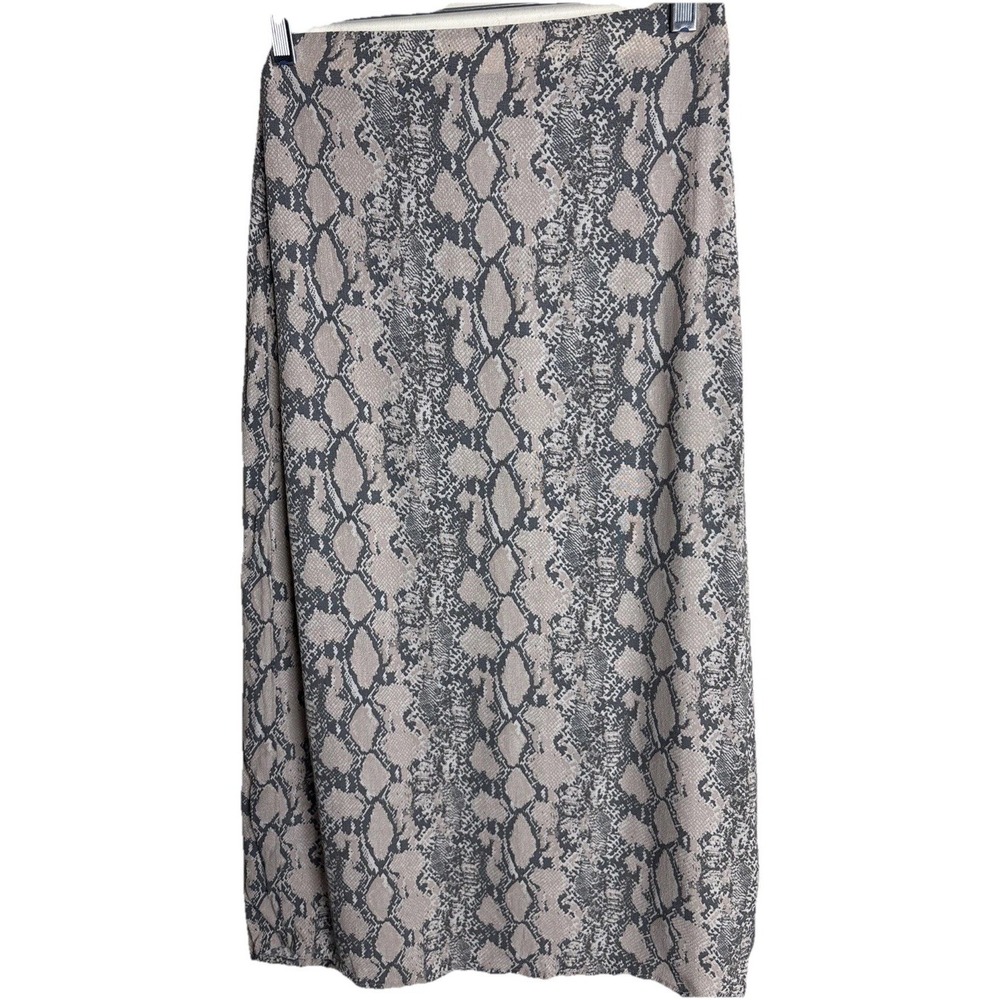 American Eagle Snakeskin Midi Slip Skirt Womens XS Brown 90s‎ Y2K